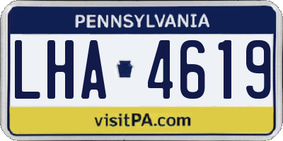 PA license plate LHA4619