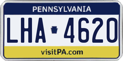 PA license plate LHA4620