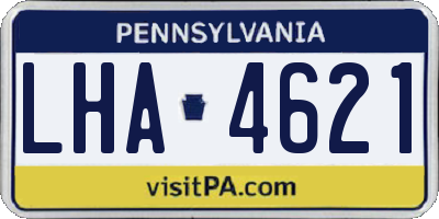 PA license plate LHA4621