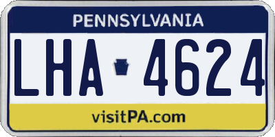 PA license plate LHA4624