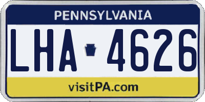 PA license plate LHA4626