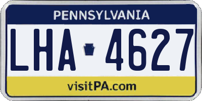 PA license plate LHA4627
