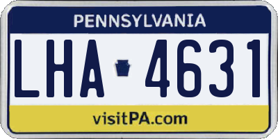 PA license plate LHA4631