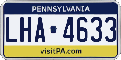 PA license plate LHA4633