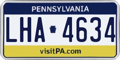 PA license plate LHA4634