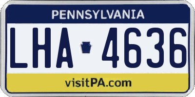 PA license plate LHA4636