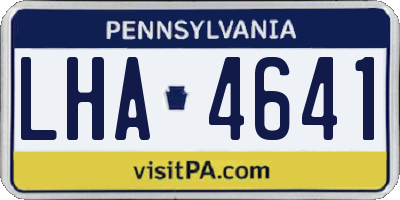 PA license plate LHA4641