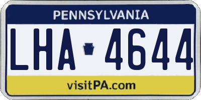 PA license plate LHA4644