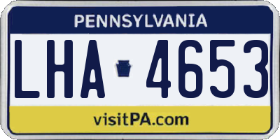 PA license plate LHA4653