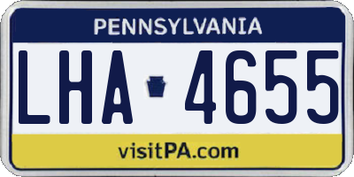PA license plate LHA4655