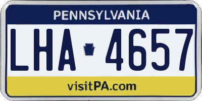 PA license plate LHA4657