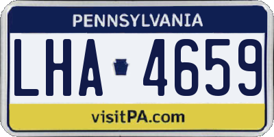 PA license plate LHA4659