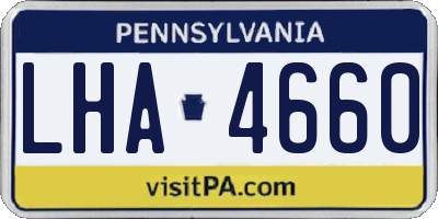 PA license plate LHA4660