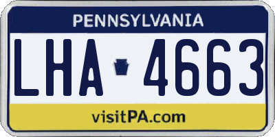 PA license plate LHA4663