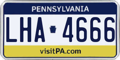PA license plate LHA4666