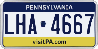 PA license plate LHA4667