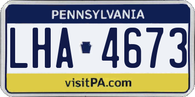 PA license plate LHA4673