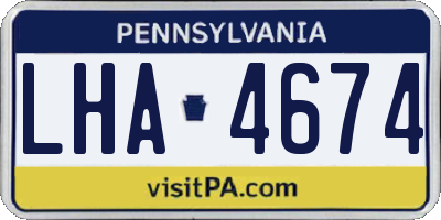 PA license plate LHA4674