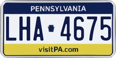 PA license plate LHA4675