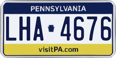 PA license plate LHA4676