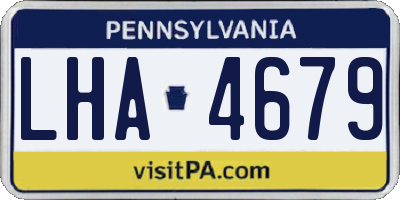 PA license plate LHA4679