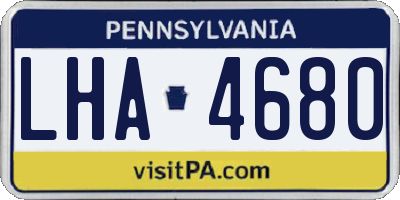PA license plate LHA4680