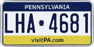 PA license plate LHA4681