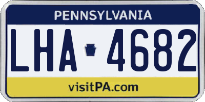 PA license plate LHA4682