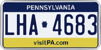 PA license plate LHA4683