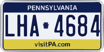 PA license plate LHA4684
