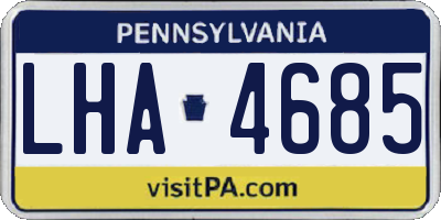 PA license plate LHA4685