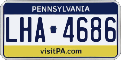 PA license plate LHA4686