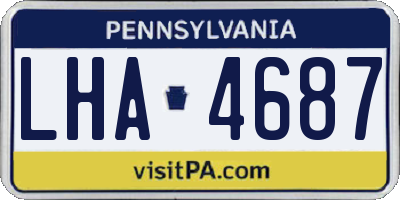 PA license plate LHA4687