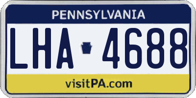 PA license plate LHA4688