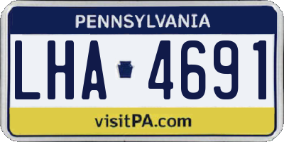 PA license plate LHA4691