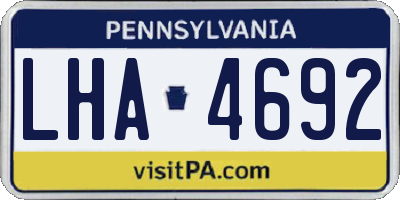 PA license plate LHA4692
