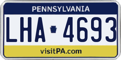 PA license plate LHA4693
