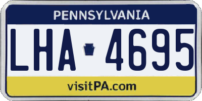 PA license plate LHA4695