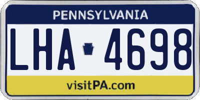 PA license plate LHA4698