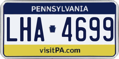 PA license plate LHA4699