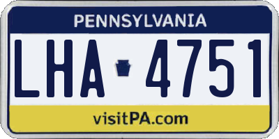 PA license plate LHA4751