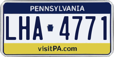 PA license plate LHA4771