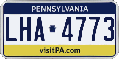 PA license plate LHA4773