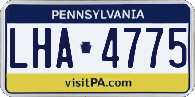 PA license plate LHA4775