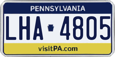 PA license plate LHA4805