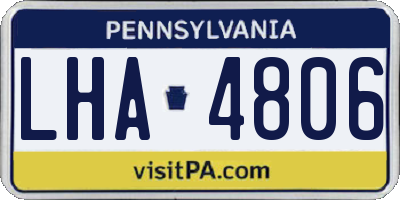 PA license plate LHA4806