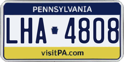 PA license plate LHA4808