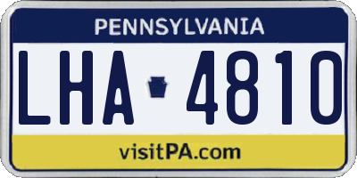 PA license plate LHA4810