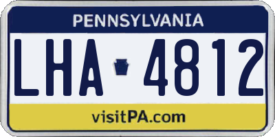 PA license plate LHA4812