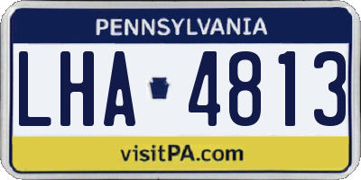 PA license plate LHA4813